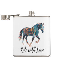 Fahrt mit Liebe Vinyl Wrapped Flask