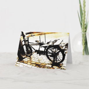 Fahrt mit meinem Fahrrad - sepia Retro-Look Karte