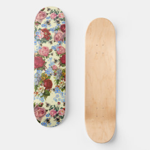 Fahrt mit Rose, Vergessen-Me-Nots und Bienen Skateboard