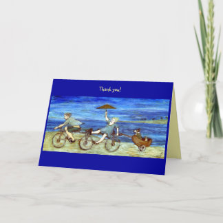 Fahrt mit Tandem Fahrrad Dankeskarte