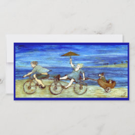 Fahrt mit Tandem Fahrrad Save the Date