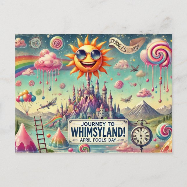 "Fahrt nach Whimsyland!" April: Postkarte (Vorderseite)