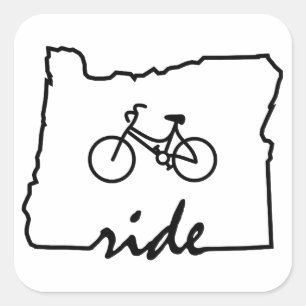 Fahrt Oregon (Radfahren) Quadratischer Aufkleber