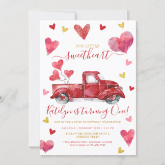 Fahrt von Valentine Hearts Geburtstag Einladung