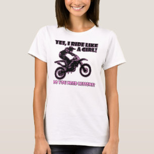 Fahrt wie ein Mädchen-Schmutz-Fahrradmotocross-T - T-Shirt