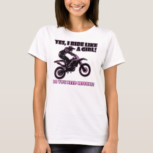 Fahrt wie ein Mädchen-Schmutz-Fahrradmotocross-T - T-Shirt (Vorderseite)