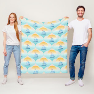 Fahrt zum Beach Sailor Boat Fleecedecke