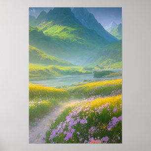 Fahrt zum Rand des Flusses Poster