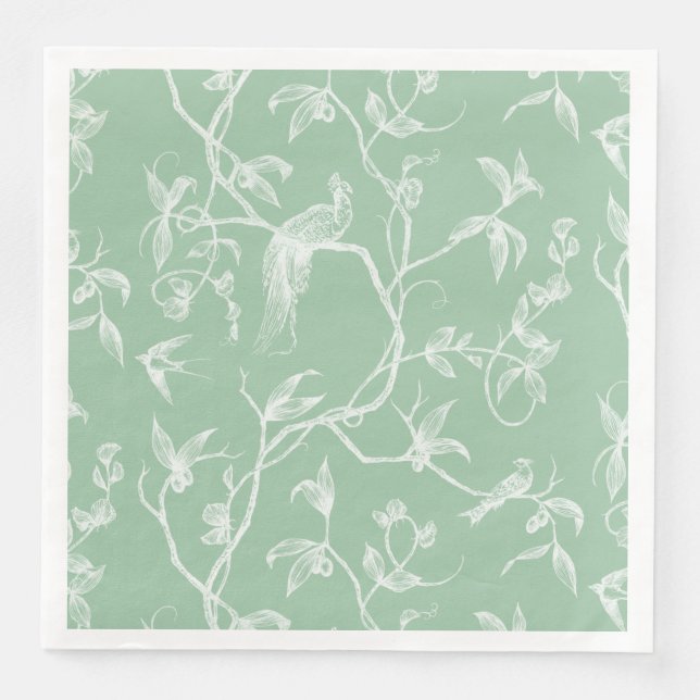 Fahrt zum Schloss Peacock Green2 Serviette (Vorderseite)