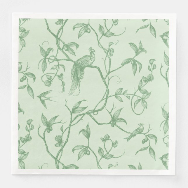 Fahrt zum Schloss Peacock Green Serviette (Vorderseite)