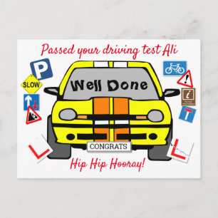 Fahrtest bestanden, Glückwunsch! Postkarte