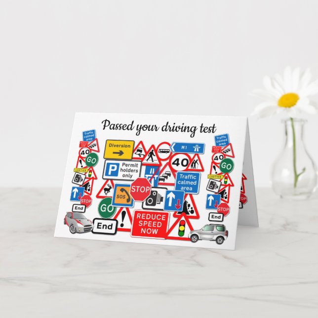 Fahrtest bestanden ~ Herzlichen Glückwunsch! Karte (Kleine Pflanze)