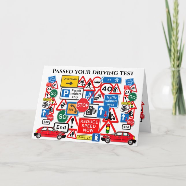 Fahrtest bestanden ~ Herzlichen Glückwunsch! Karte (Vorderseite)