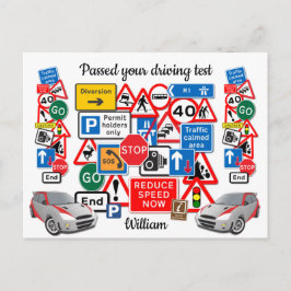 Fahrtest bestanden ~ Herzlichen Glückwunsch! Postkarte