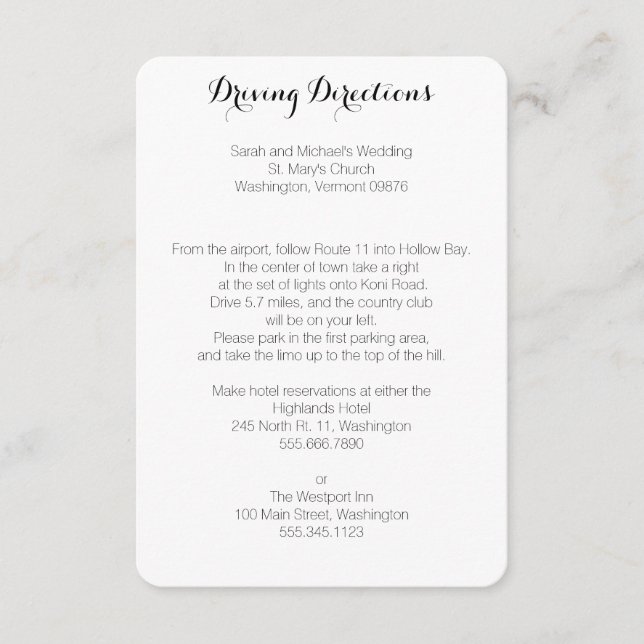 Fahrtrichtung Hochspannungskarten Begleitkarte (Vorderseite)