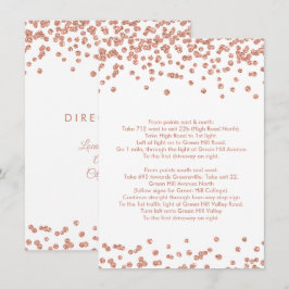 Fahrtrichtung Rose Gold Glitzer Confetti Einladung