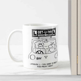 Fahrunterricht - Schüler auf dem falschen Platz Kaffeetasse