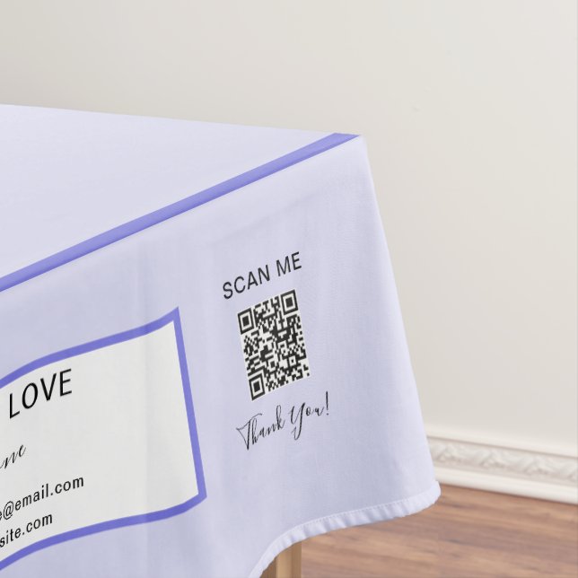 Fahrzeug Lavendel 52 x 70 QR Code anzeigen Tischdecke (Beispiel)