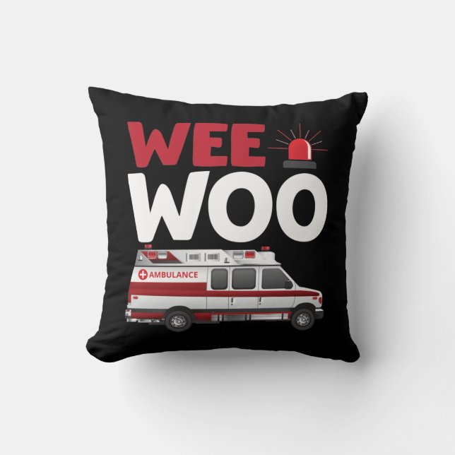 Fahrzeug mit Ems für Erste-Hilfe-Rettungswagen Kissen (Vorderseite)