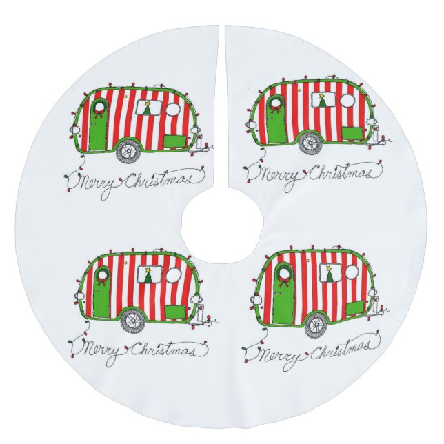 **FAHRZEUG MIT FREIZEITRAUM** BAUMÄDCHEN POLYESTER WEIHNACHTSBAUMDECKE (Vorderseite)