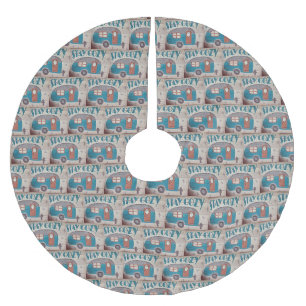 **FAHRZEUG MIT REZEPTION** POLYESTER WEIHNACHTSBAUMDECKE