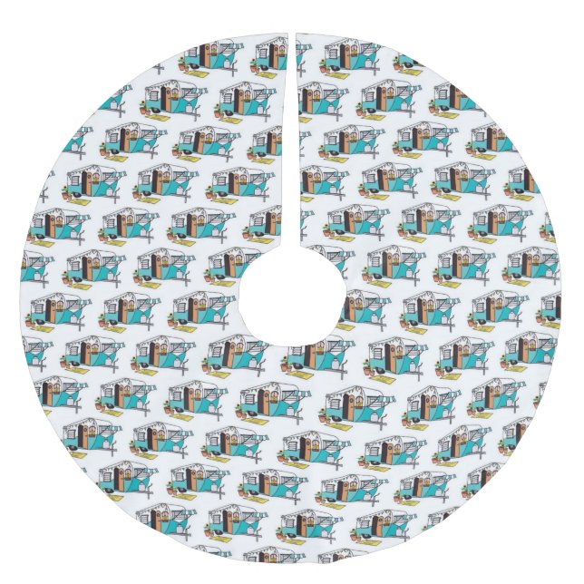 **FAHRZEUG MIT REZEPTION** POLYESTER WEIHNACHTSBAUMDECKE (Vorderseite)