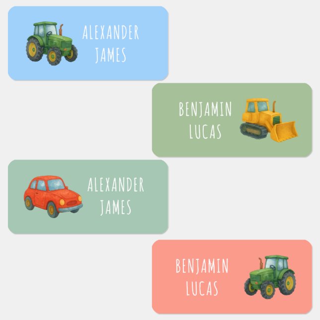 Fahrzeugtransport zurück zur Schule Kleidungskids Etiketten (Gruppe)