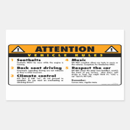 Fahrzeugvorschriften - Original Rechteckiger Aufkleber