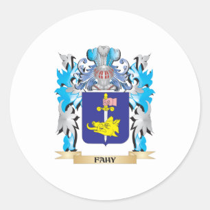 Fahy Coat of Arms - Familienwappen Runder Aufkleber