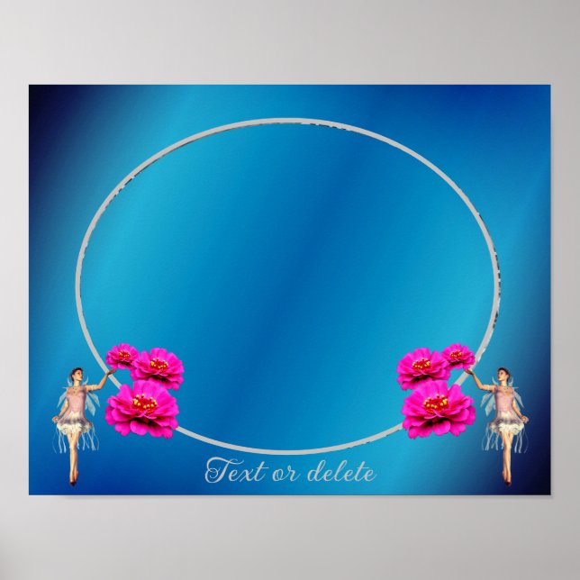 Faible und Blume Rahmen schaffen Ihr eigenes Foto Poster (Vorne)