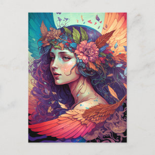 Faiful Fairy Angel Wings Fantasy Art Postkarte