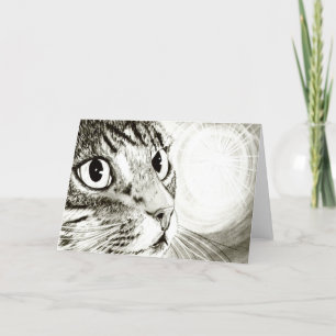 Failight Tabby Cat Fantasy Art Card Feiertagskarte
