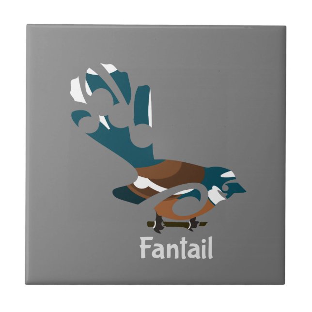 Faintail Piwakawaka Fliese (Vorderseite)