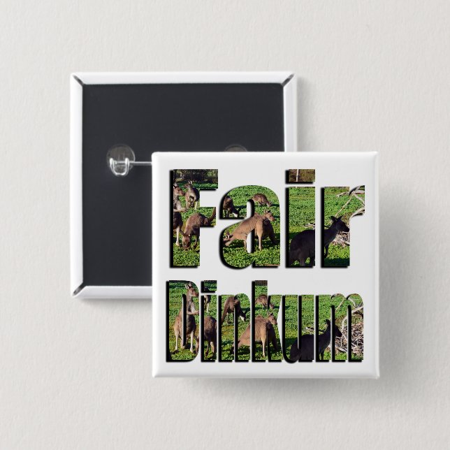 Fair Dinkum Aussie Slang Logo, Button (Vorne & Hinten)