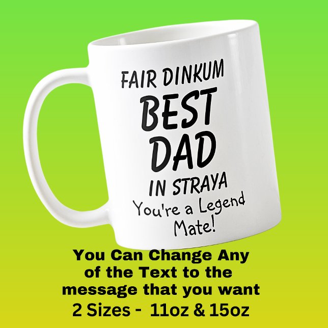 Fair Dinkum BEST VATER in Straya Sie sind Legend M Kaffeetasse (Von Creator hochgeladen)