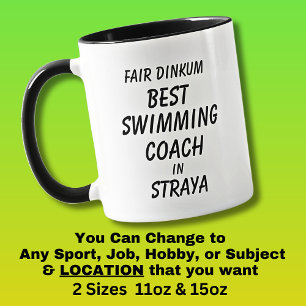 Fair Dinkum BESTER SCHWIMMCOACH in Straya  Tasse