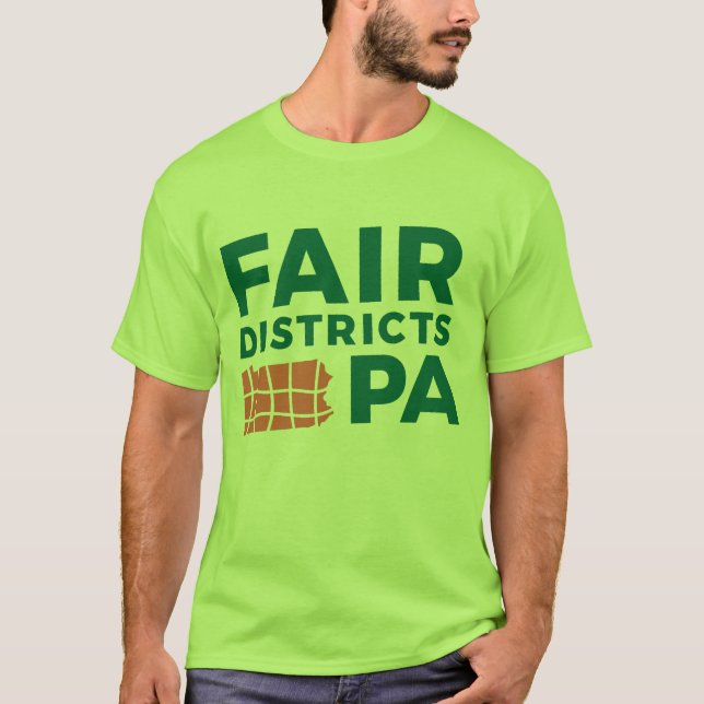 Fair Districts PA Kalkgrün T T-Shirt (Vorderseite)