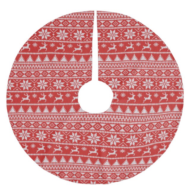 Fair Isle Christmas Polyester Weihnachtsbaumdecke (Vorderseite)