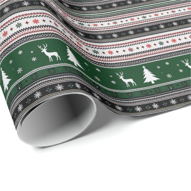 Fair Isle Holiday Knit Geschenkpapier (Rolleneckpunkt)