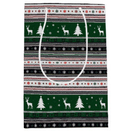 Fair Isle Holiday Knit Mittlere Geschenktüte