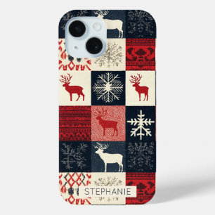 Fair Isle Knitted Patchwork Holiday Reindeer Case-Mate iPhone Hülle