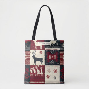 Fair Isle Knitted Patchwork Rustikaler Rentier