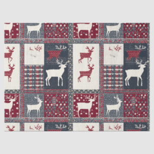 Fair Isle Knitted Patchwork Rustikaler Rentier ( Seidenpapier