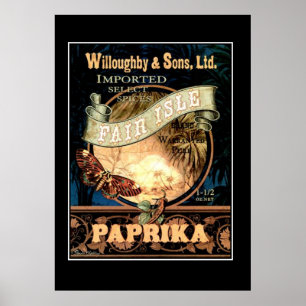 Fair Isle Paprika vintage Retro Druck Poster