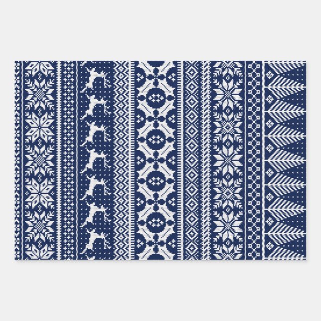 Fair Isle Strick Sweater Geschenkpapier Set (Vorderseite)