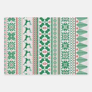 Fair Isle Strick Sweater Geschenkpapier Set