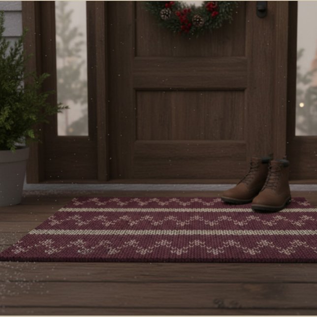 Fair Isle Strickmuster Burgund Fußmatte (Von Creator hochgeladen)