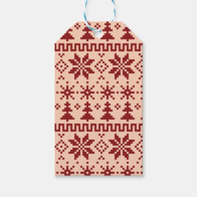 Fair Isle Weihnachten Geschenkanhänger (Vorderseite)