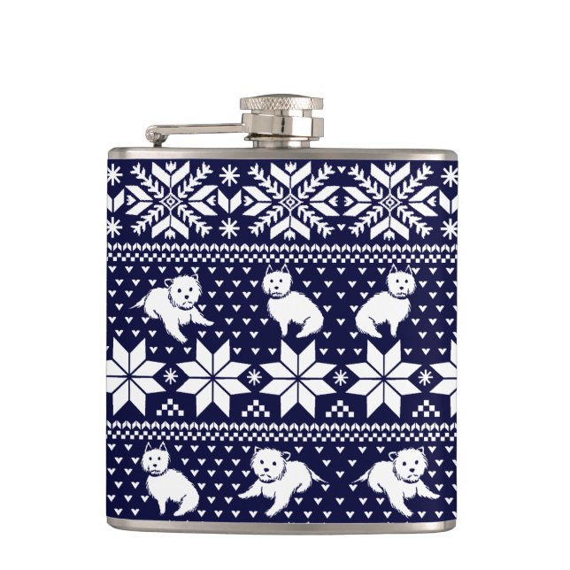 Fair Isle Westies Flask Flachmann (Vorderseite)