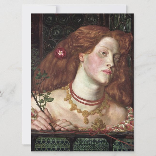 Fair Rosamund (Elegant & schöne Rotkopffrau) Karte (Vorderseite)